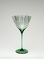 Tall-stemmed vase, Harry Powell  British, Green glass, British, London