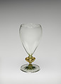Vase with ovoid bowl and gold knop, James Powell and Sons, Glass with gold foil knop, British, London