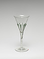 Tear wine glass, Harry Powell  British, Glass with green glass tears, British, London