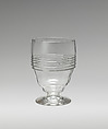 Footed goblet with bulging bowl, Philip Webb  British, Flint glass, British, London