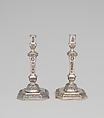 Pair of candlesticks, Jacques Demé (master in 1656), Silver, French, Paris