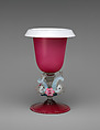 Vase, Glass; blown and cased, with applied flame-worked decoration, Italian, Venice (Murano)