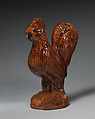 Cock, Pottery, brown glaze, British, Staffordshire