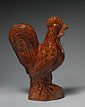Cock, Pottery, brown glaze, British, Staffordshire