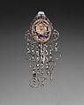 Chatelaine with calendar, Steel, enameled gold, French