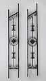 Iron baluster (one of a pair), Wrought iron, brass, British