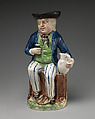 Toby jug, Ralph Wood the Younger (British, Burslem 1748–1795 Burslem), Lead-glazed earthenware, British, Burslem, Staffordshire