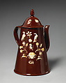 Coffeepot, Style of John Astbury (active 1688–1743), Lead-glazed red earthenware, with black glaze, British, Staffordshire