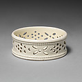 Pair of wine glass stands, Creamware, possibly British, Leeds