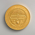 To Cyrus W. Field from the American Chamber of Commerce, Liverpool, on the Laying of the Atlantic Cable, 1866, Medalist: Joseph Shepherd Wyon (British, London 1836–1873 Winchester), Gold, British