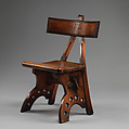 Side chair, Edward Welby Pugin (British, London 1834–1875 London), Oak, horn, British