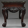Side table (one of a pair), Mahogany, pine, verde antico marble, British