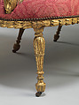 Settee (one of a pair), John Mayhew (British, 1736–1811), Gilded fruitwood; wool and silk (22-24 warps per inch, 9-10 per centimeter), British and French