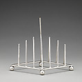 Toast rack, Christopher Dresser (British, Glasgow, Scotland 1834–1904 Mulhouse), Silver plate, British, Birmingham