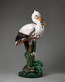 Stick stand in the form of a white stork, Minton(s) (British, Stoke-on-Trent, 1793–present), Lead-glazed earthenware (“Minton’s majolica”), British, Stoke-on-Trent, Staffordshire