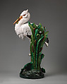 Stick stand in the form of a white stork, Minton(s) (British, Stoke-on-Trent, 1793–present), Lead-glazed earthenware (“Minton’s majolica”), British, Stoke-on-Trent, Staffordshire