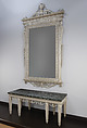 Mirror from Croome Court, Worcestershire, Robert Adam (British, Kirkcaldy, Scotland 1728–1792 London), Carved and painted pine, marble sheets veneered on a cement core, with newly carved swags, British