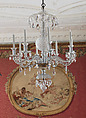 Chandelier, Glass, brass, Continental