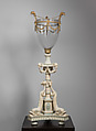 Candlestand (one of a pair), Carved and painted basswood, glass and gilded-bronze mounts, British