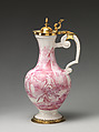 Jug (one of a pair), Fehr period, Tin-glazed earthenware; gilt-brass mount, German, Frankfurt