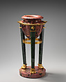 Small Tripod Stand, Imperial Lapidary Manufactory (Ekaterinburg, Russia), Rhodonite and nephrite; gilt bronze, Russian