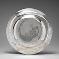 Dinner plate with English arms (one of a group of four), Richard Bayley (British, active 1708–48), Silver, British, London