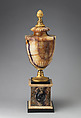 Ormolu-mounted urn on square base, Derbyshire spar 