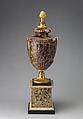 Ormolu-mounted urn on square base, Derbyshire spar 