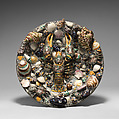 Round dish with lobster and shells, Thomas-Victor Sergent (French, ca. 1830–ca.1890), Glazed earthenware with applied decoration, French