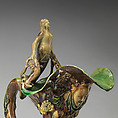Ewer with female figure, Joseph Landais (French, Tours, Calle-Guérand, Touraine, France 1800–1883 Tours, France), Glazed earthenware, French, Tours