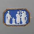 Cameo mounted as a brooch, Josiah Wedgwood and Sons (British, Etruria, Staffordshire, 1759–present), Jaspareware (unglazed stoneware); gold or gilded metal, British, Etruria, Staffordshire