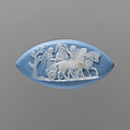 Helmeted and winged figures in two-horse chariot, Josiah Wedgwood and Sons (British, Etruria, Staffordshire, 1759–present), Jaspareware (unglazed stoneware), British, Etruria, Staffordshire