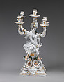 Five-light candelabrum, Meissen Manufactory (German, 1710–present), Hard-paste porcelain, German, Meissen