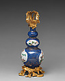 Triple gourd vase (one of a pair), Hard-paste porcelain, gilt-bronze mounts, Chinese with French mounts