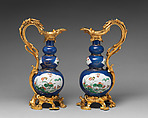 Triple gourd vase (one of a pair), Hard-paste porcelain, gilt-bronze mounts, Chinese with French mounts
