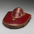Fifteen-piece parure in leather case, Cut steel; red moroccan leather, gilt stamped, French