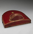 Fifteen-piece parure in leather case, Cut steel; red moroccan leather, gilt stamped, French