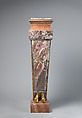 Pedestal with hooves (one of a pair), Colored marble and gilt metal, Italian