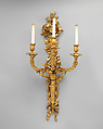 Three-branch wall light (one of a pair) (bras de lumière), Gilt bronze, French, Paris