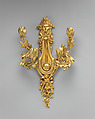 Four-branched wall light in form of lyre (one of a set of four), Gilt bronze, French