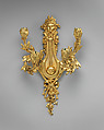Four-branched wall light in form of lyre (one of a set of four), Gilt bronze, French
