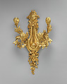 Four-branched wall light in form of lyre (one of a set of four), Gilt bronze, French