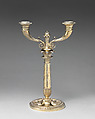 Two-branch candelabra, André Aucoc, Silver gilt, mother-of-pearl, French, Paris