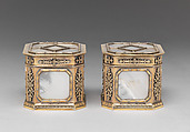 Small square box, André Aucoc, Silver gilt, mother-of-pearl, French (Paris)