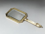 Hand mirror, André Aucoc, Silver gilt, mother-of-pearl, French (Paris)
