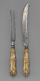 Table knife and fork, Steel, possibly Flemish