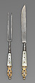 Table knife and fork, Steel, mother-of-pearl, paste, Hungarian