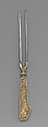 Table fork, Steel; brass, possibly Swiss