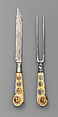 Table knife and fork, Steel, ivory inlaid with ivory, metal, Swiss