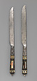 Pair of table knives, William Boswell  British, Steel, tortoiseshell, ivory, silver, brass, British, London